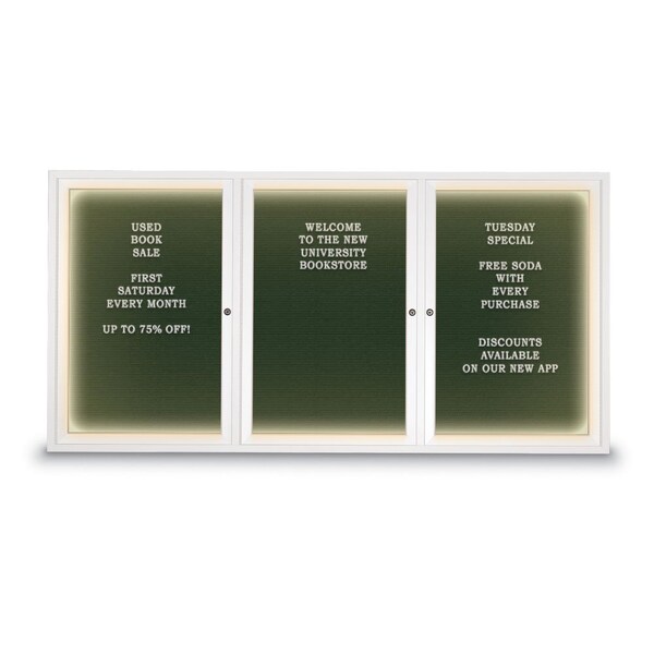 United Visual Products Indoor Enclosed Combo Board, 42"x32", Black Frame/White Porc & Cobalt UVCB4232B-WHTPORC-COBACC - main
